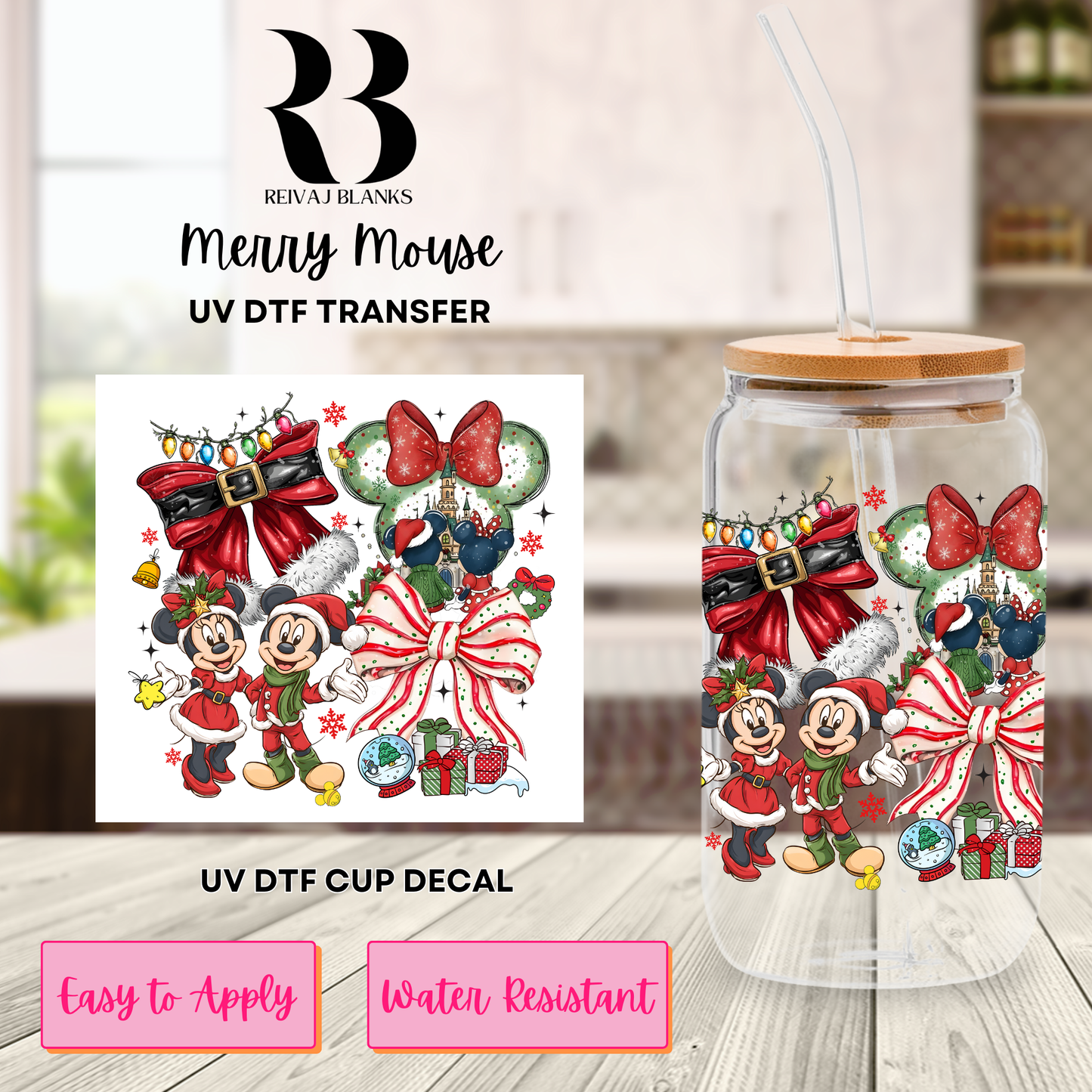 MERRY MOUSE DECAL (DOUBLE SIDED)