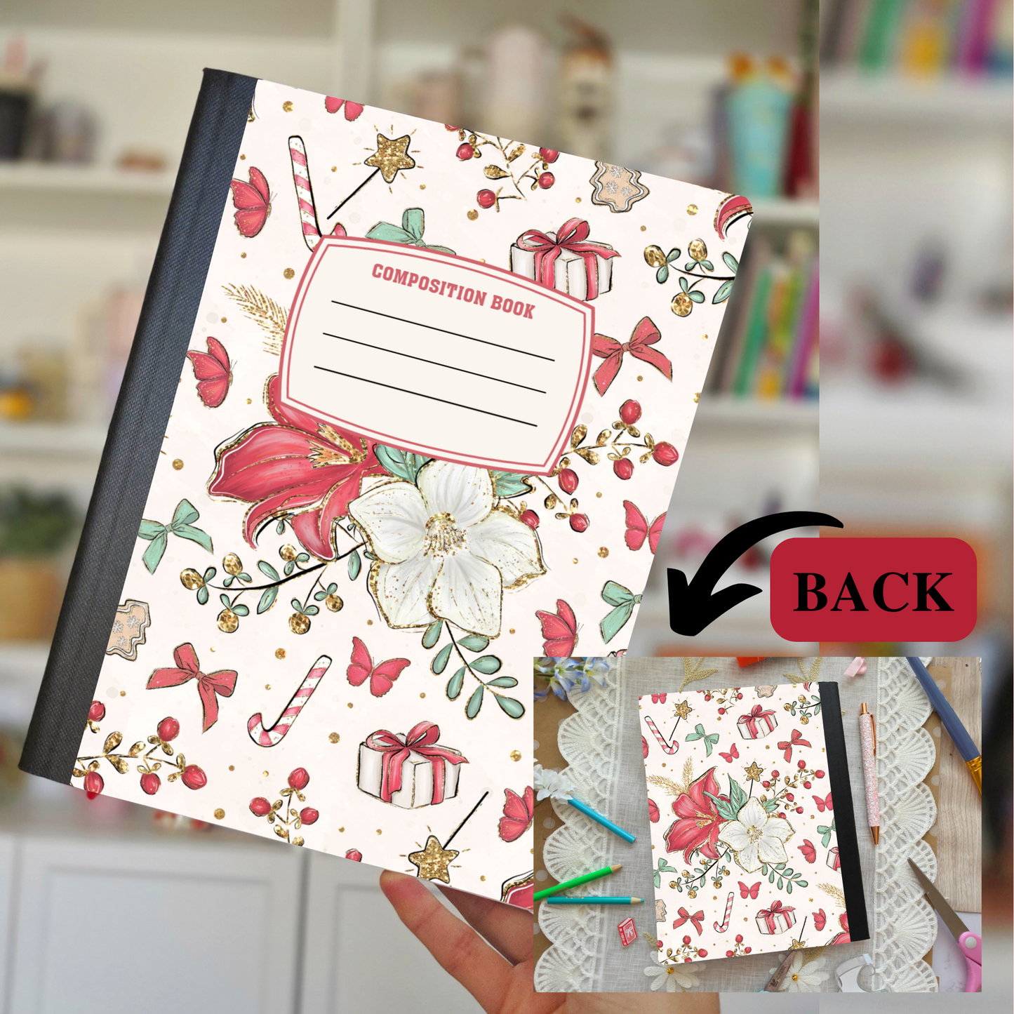 Floral Candycane Notebook