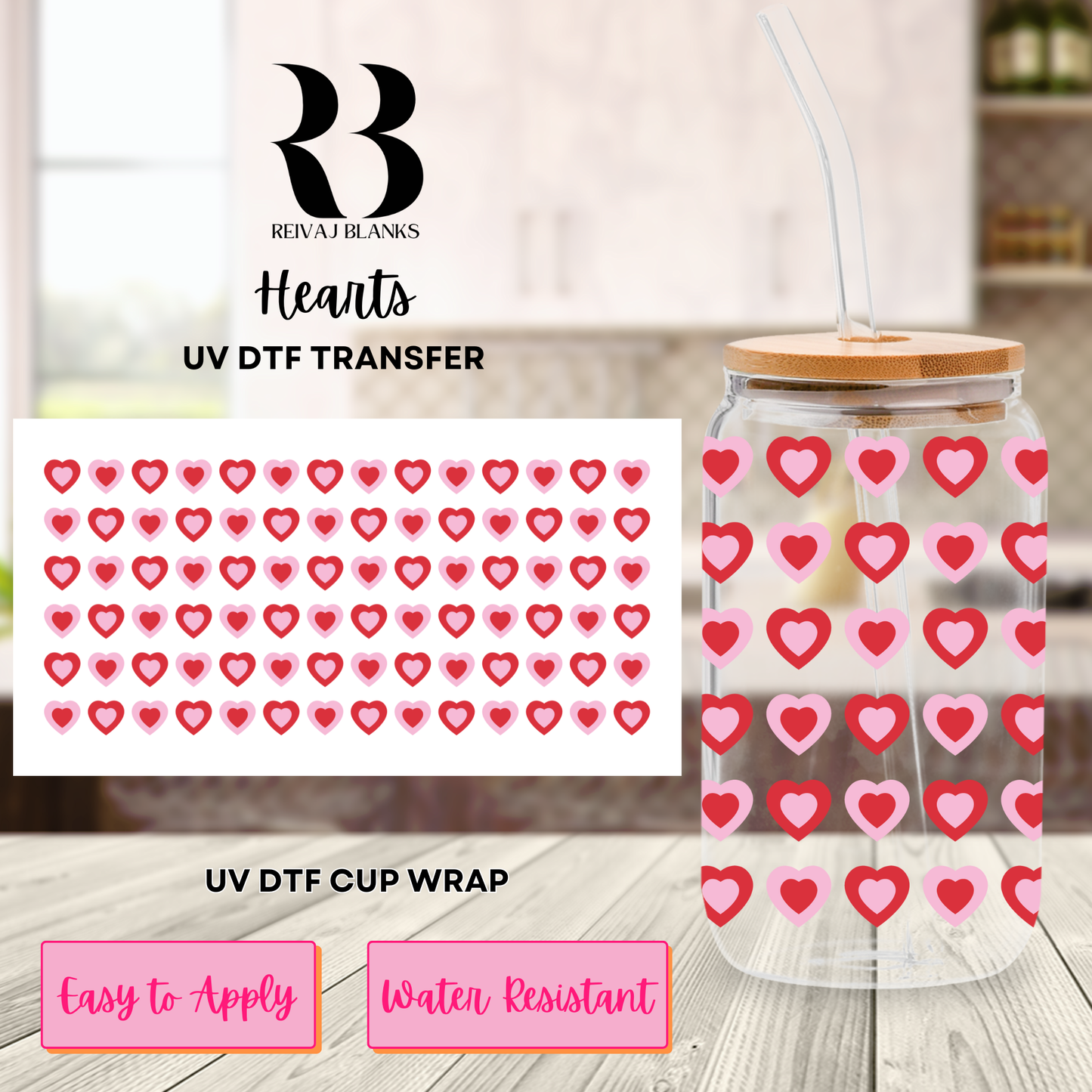 HEARTS (DOUBLE SIDED) 16 OZ