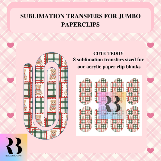 CUTE TEDDY SUBLIMATION TRANSFER