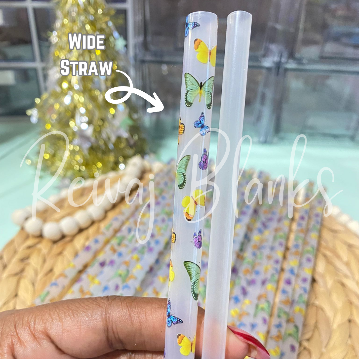 BUTTERFLY COLOR CHANGING STRAW 11-12 INCH