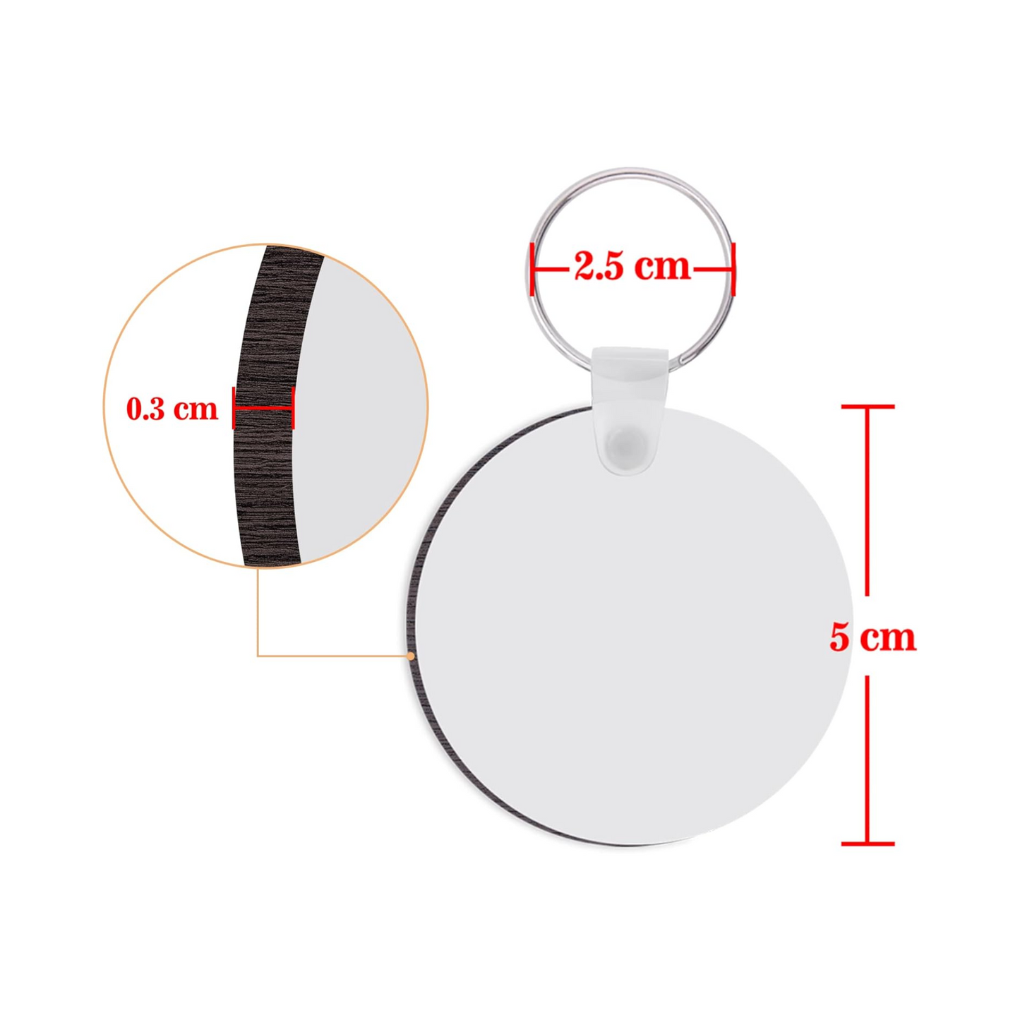SUBLIMATION KEYCHAIN BLANKS 5 PACK