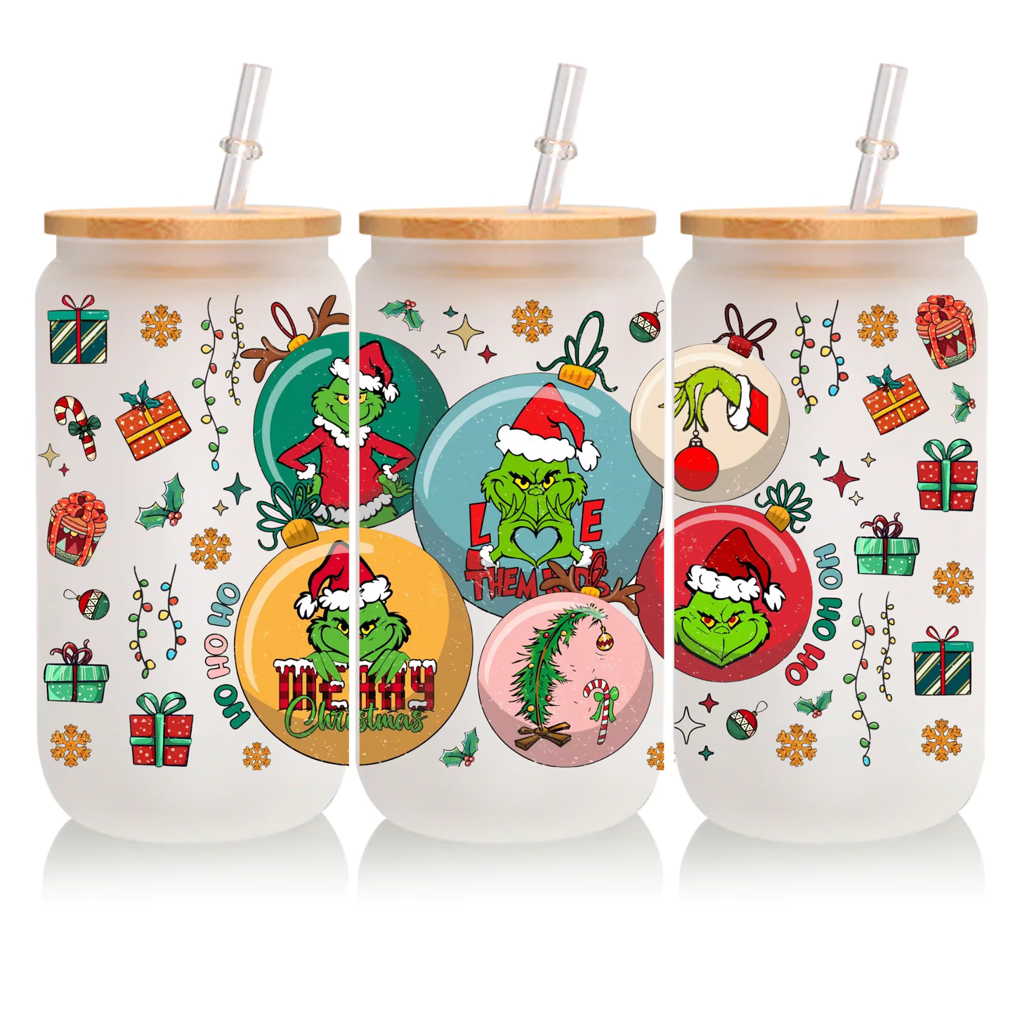 GREEN GUY ORNAMENTS (DOUBLE SIDED) UV DTF 16 OZ