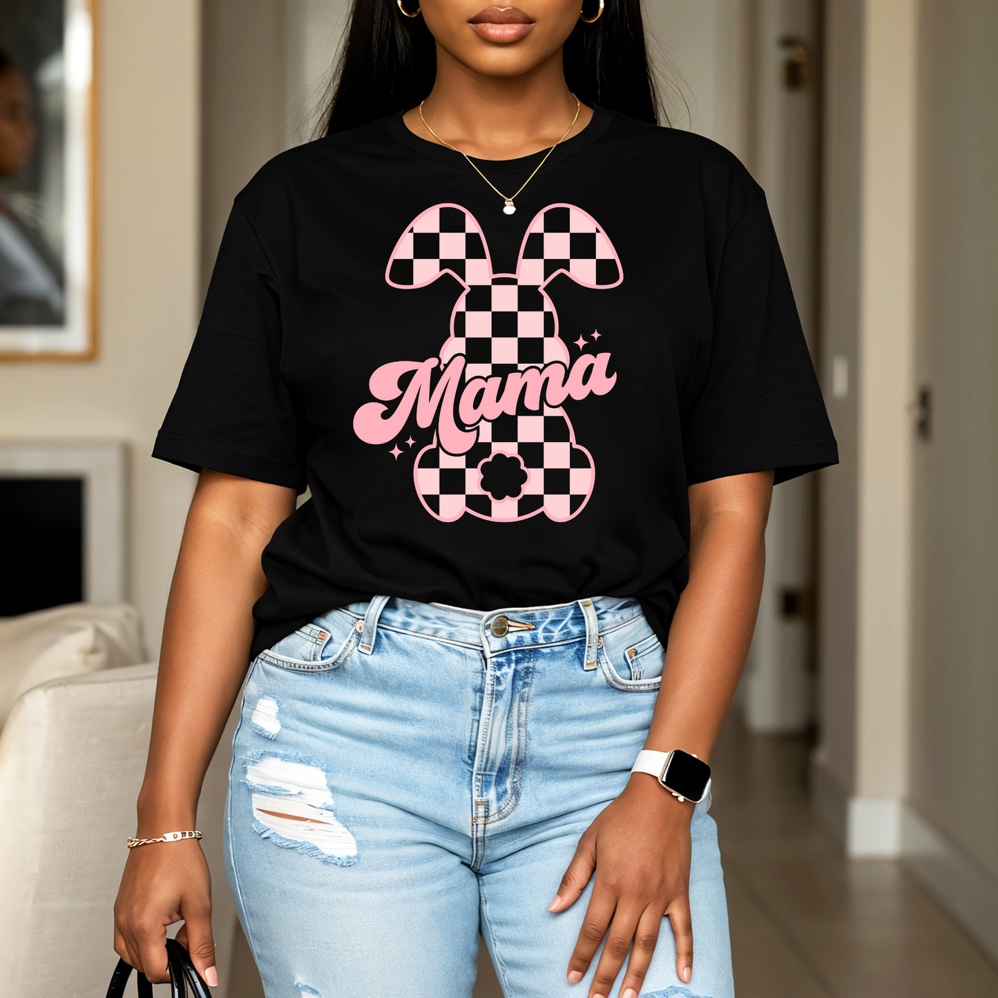 Checkered Mama PUFF PRINT (RTS)