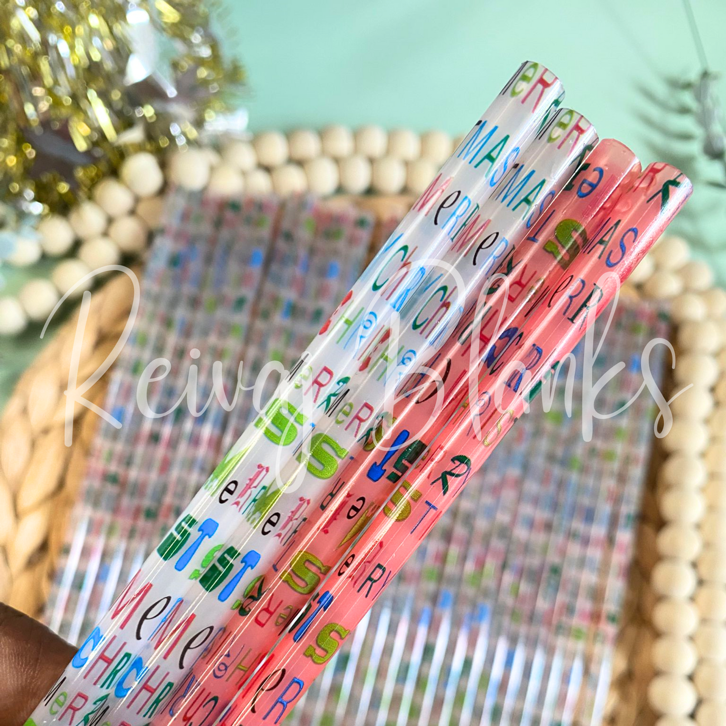 CHRISTMAS COLOR CHANGING STRAW - 10 INCH