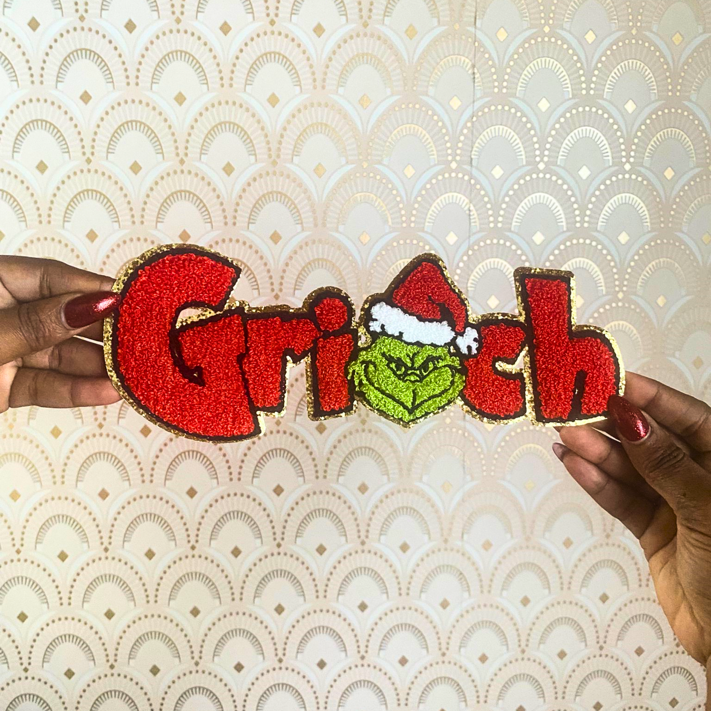RED GRINCH - IRON ON PATCH