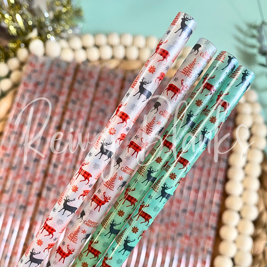 REINDEER COLOR CHANGING STRAW - 10 INCH