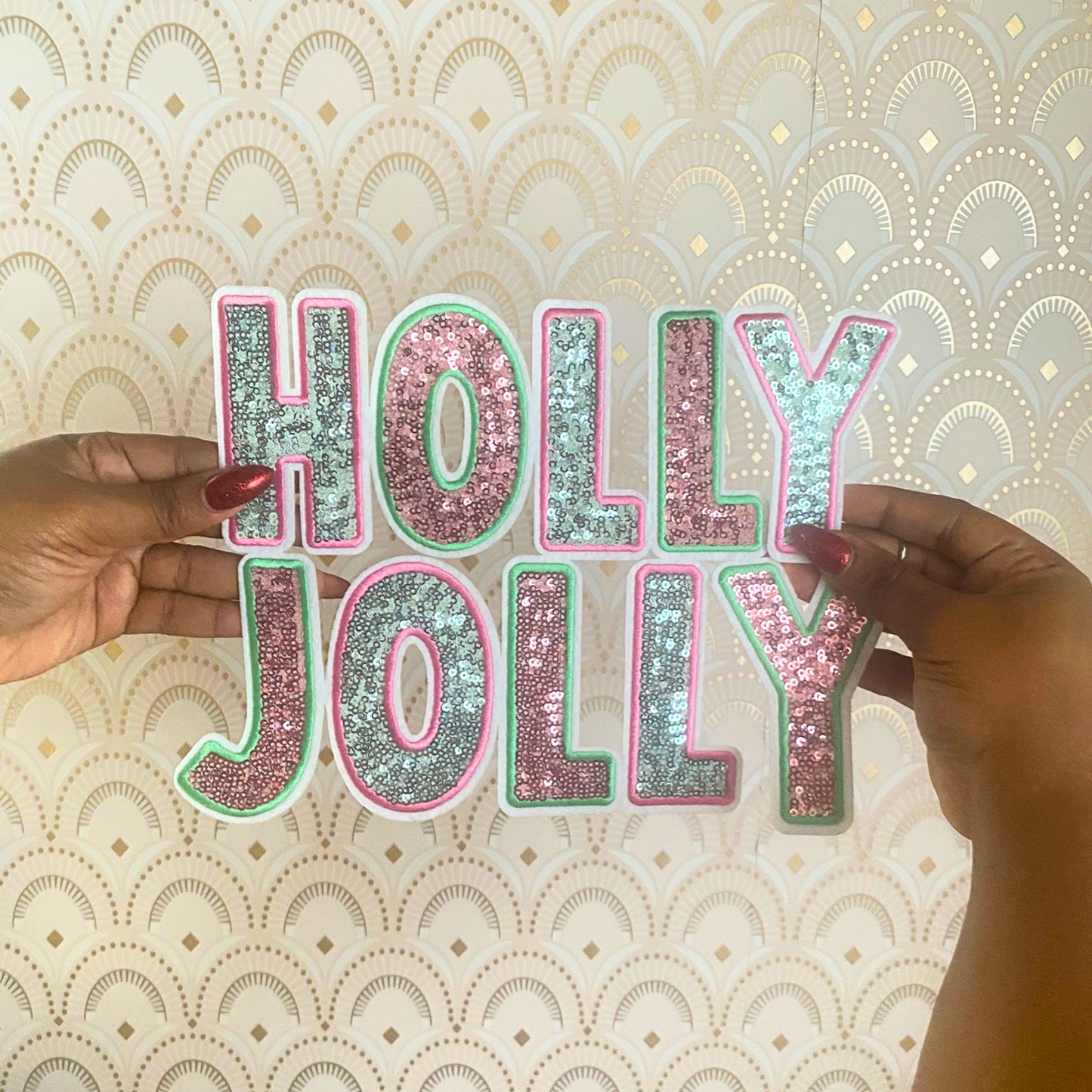 HOLLY JOLLY - IRON ON PATCH