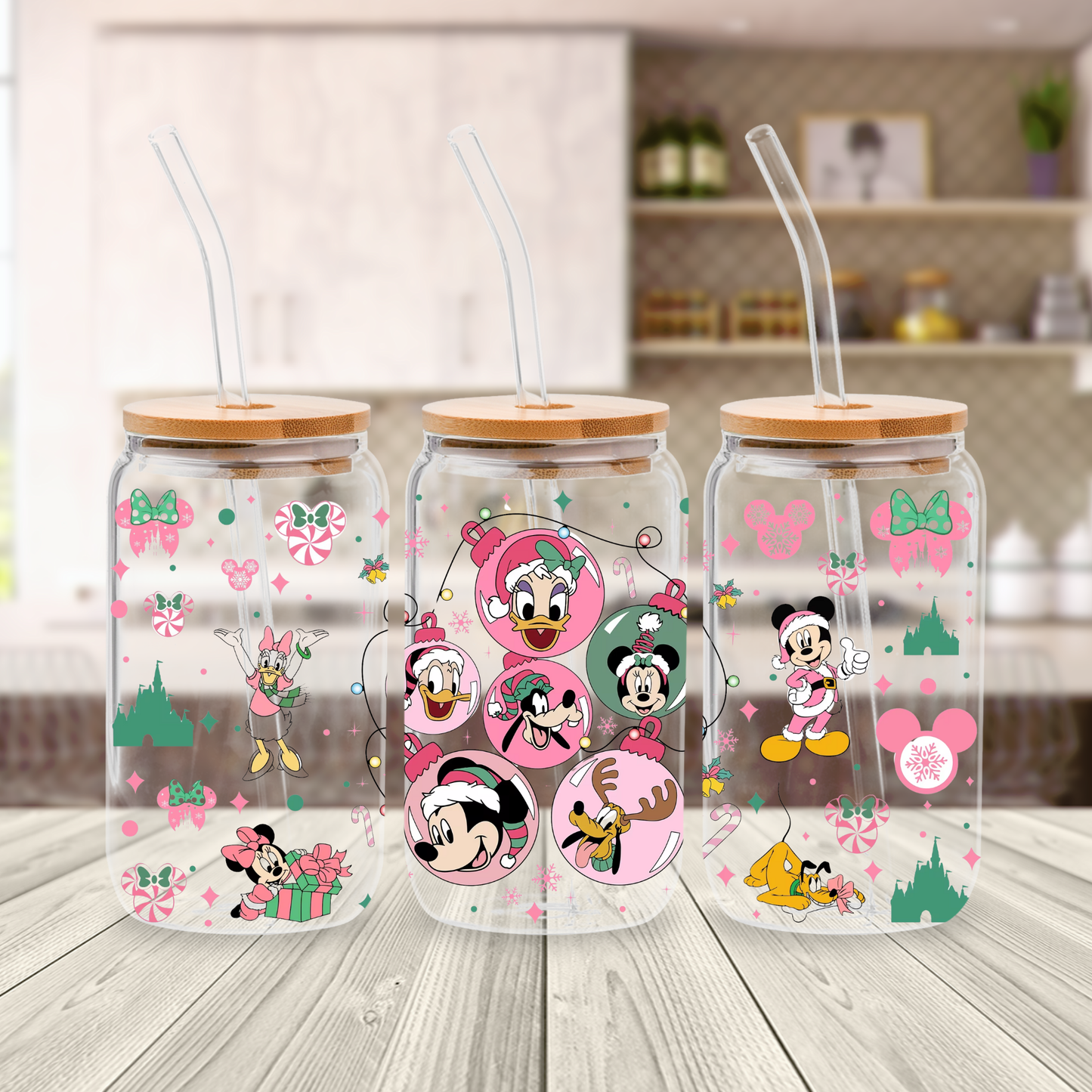 PINK ORNAMENTS (SINGLE SIDED) UV DTF 16 OZ