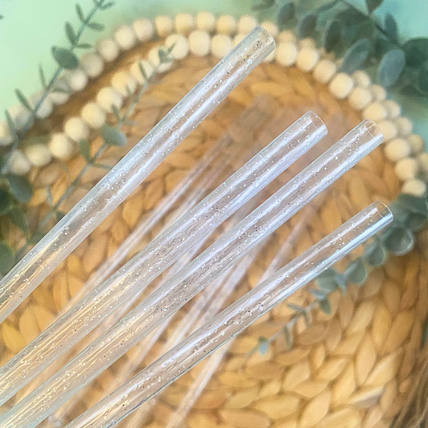 CLEAR GLITTER STRAW - 20oz 10 INCH