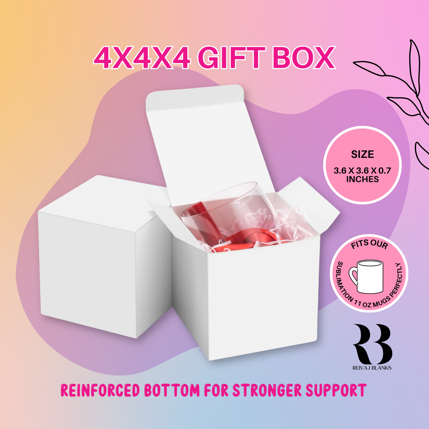 WHITE GIFT BOXES 4X4X4