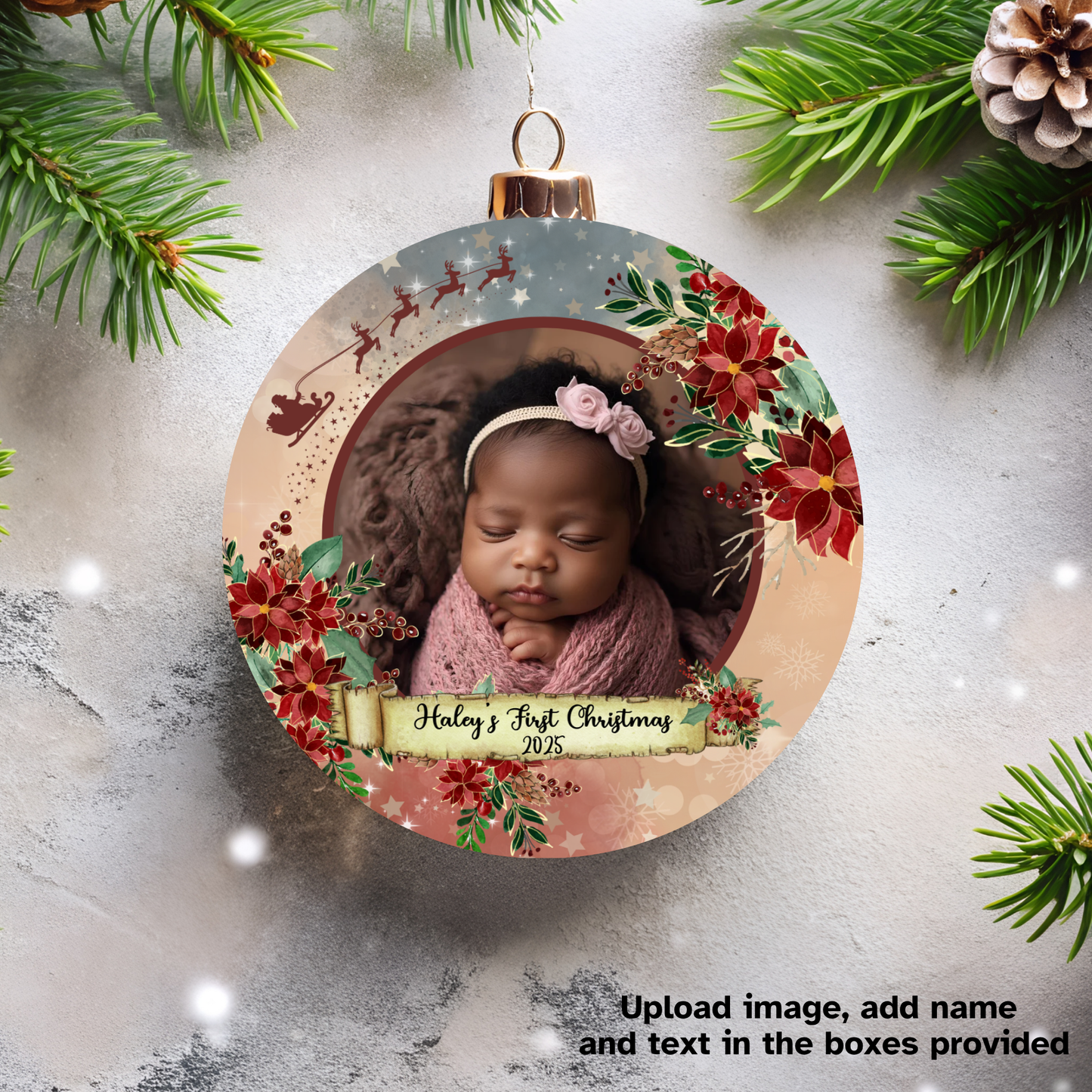 CUSTOM PHOTO CHRISTMAS ORNAMENT (CUSTOMIZED)