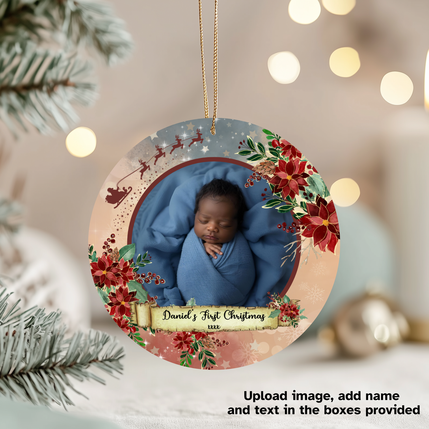 CUSTOM PHOTO CHRISTMAS ORNAMENT (CUSTOMIZED)