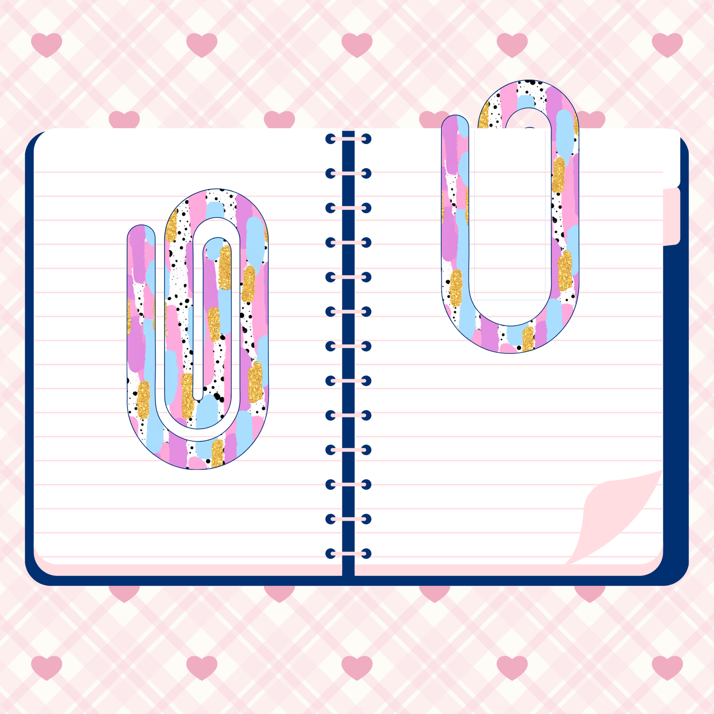 BLUE & PINK PAPERCLIP