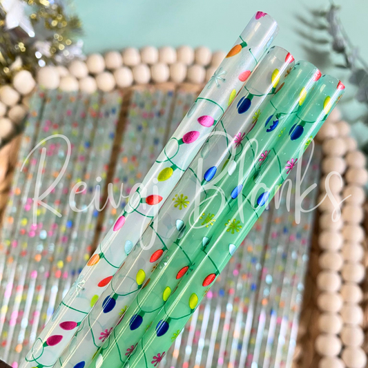 CHRISTMAS LIGHTS COLOR CHANGING STRAW - 10 INCH