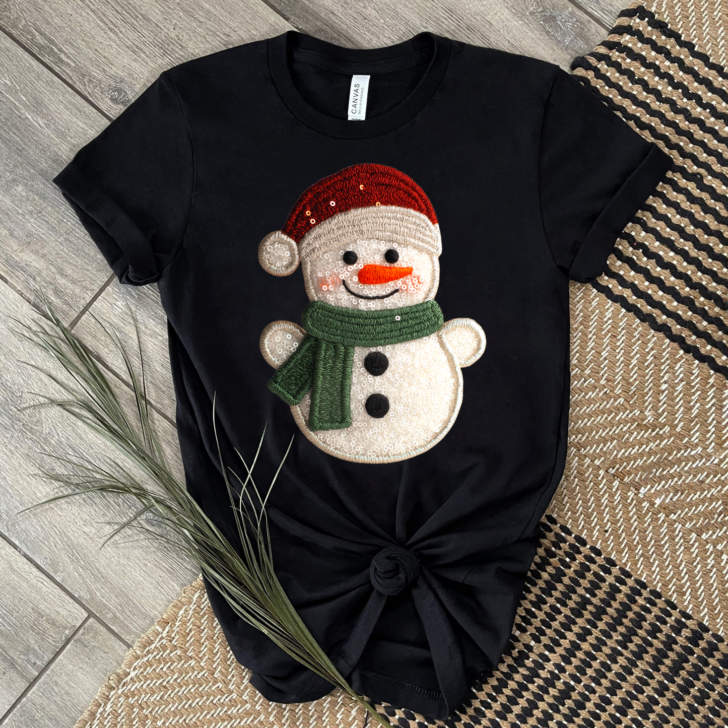 SEQUIN SNOWMAN DTF TRANSFER