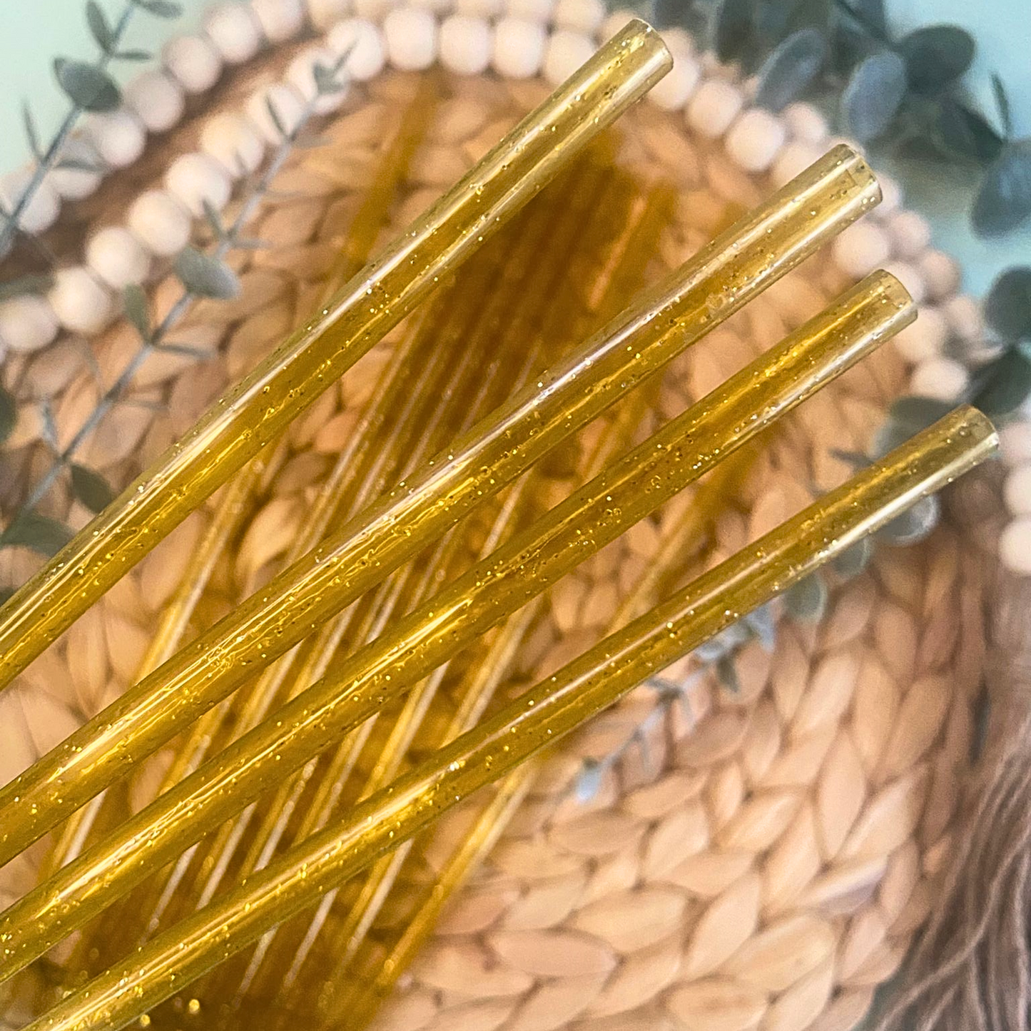 GOLD GLITTER STRAW - 20oz 10 INCH