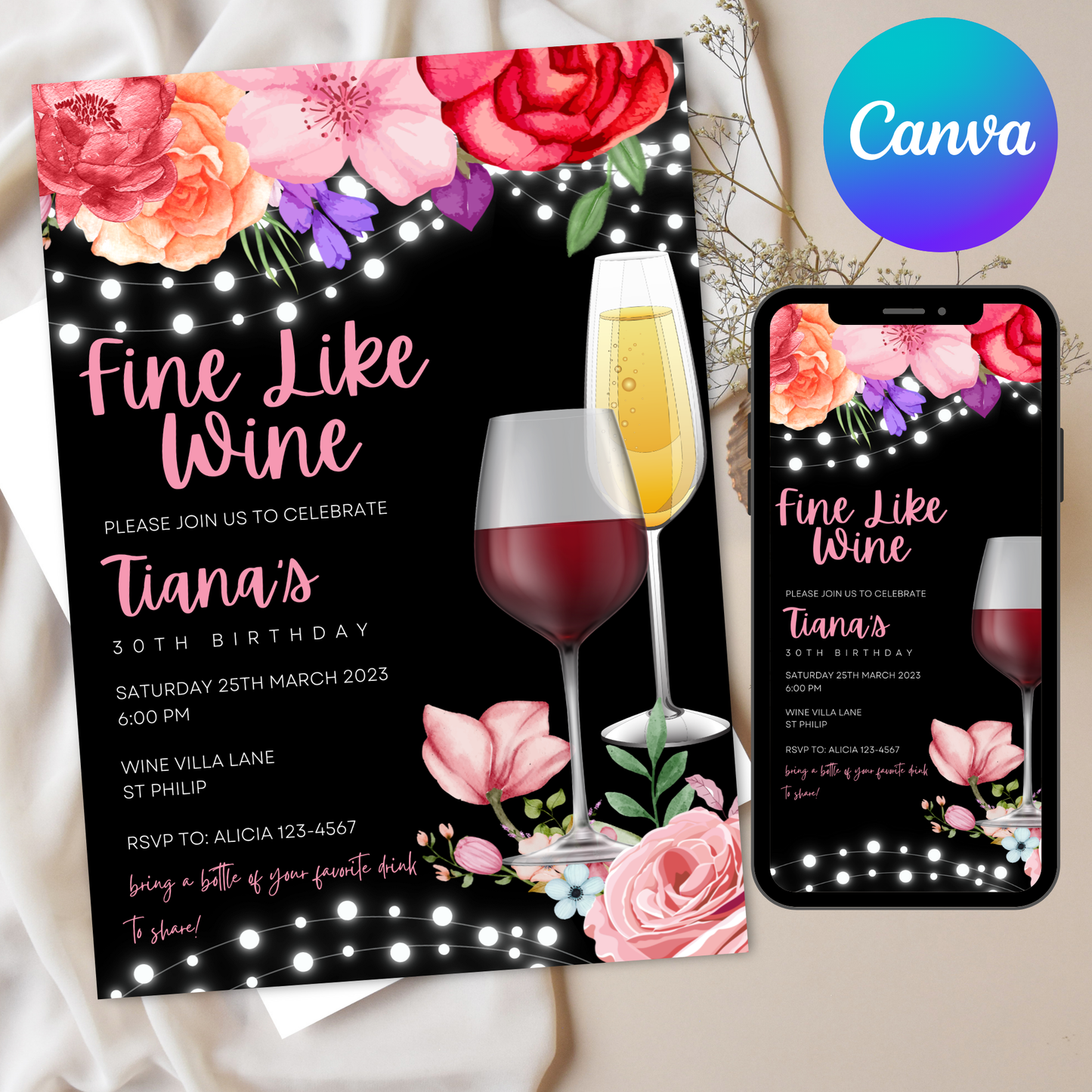 FINE LIKE WINE DIGITAL INVITATION