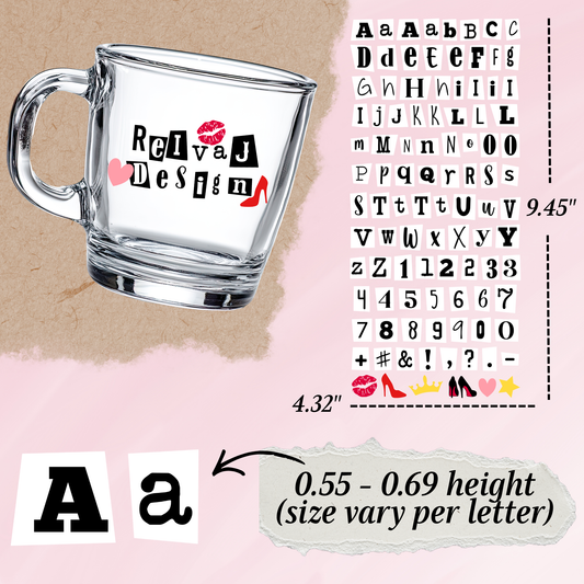 Letter Sticker Sheet | Ransom Letters White {Double Sided}