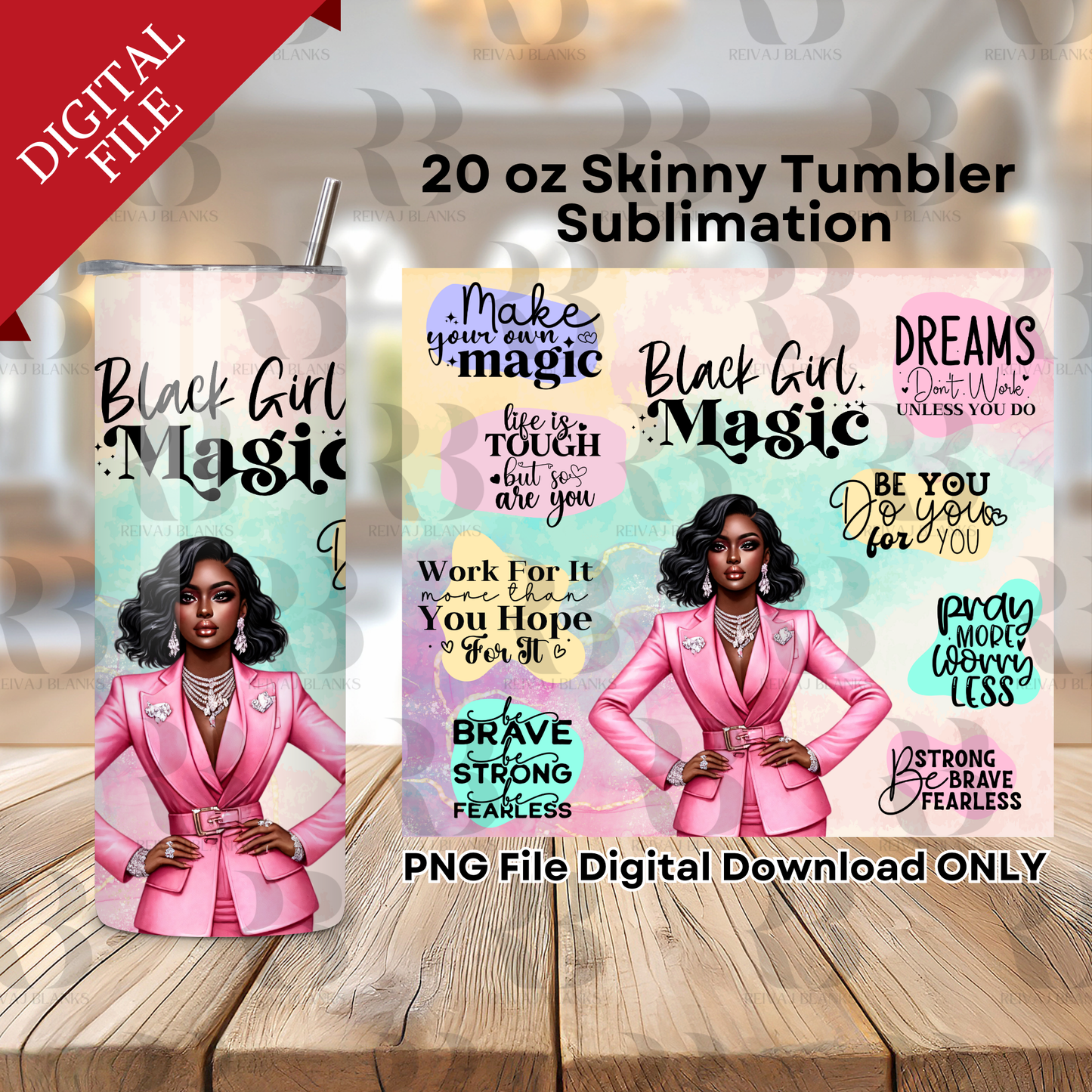 BLACK GIRL MAGIC WRAP 20oz Digital files