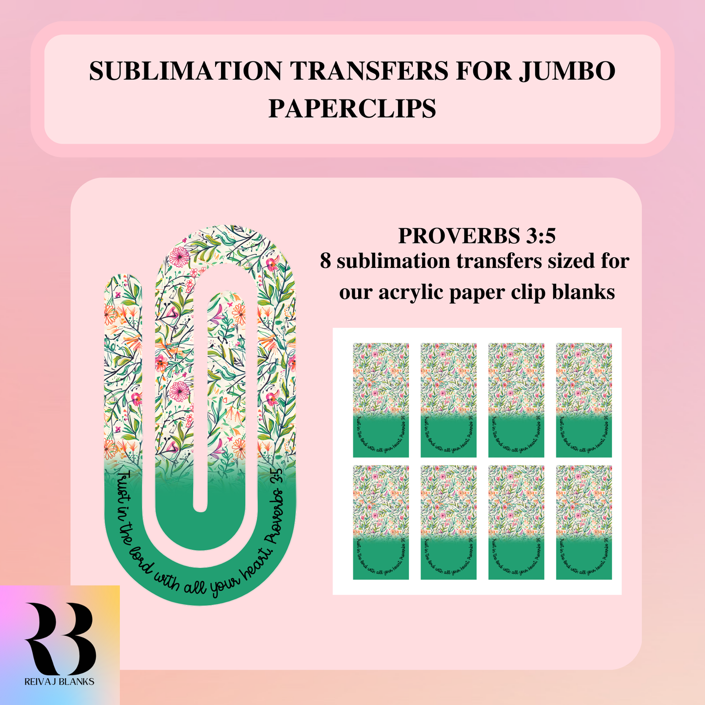 PROVERBS 3:5 SUBLIMATION TRANSFER