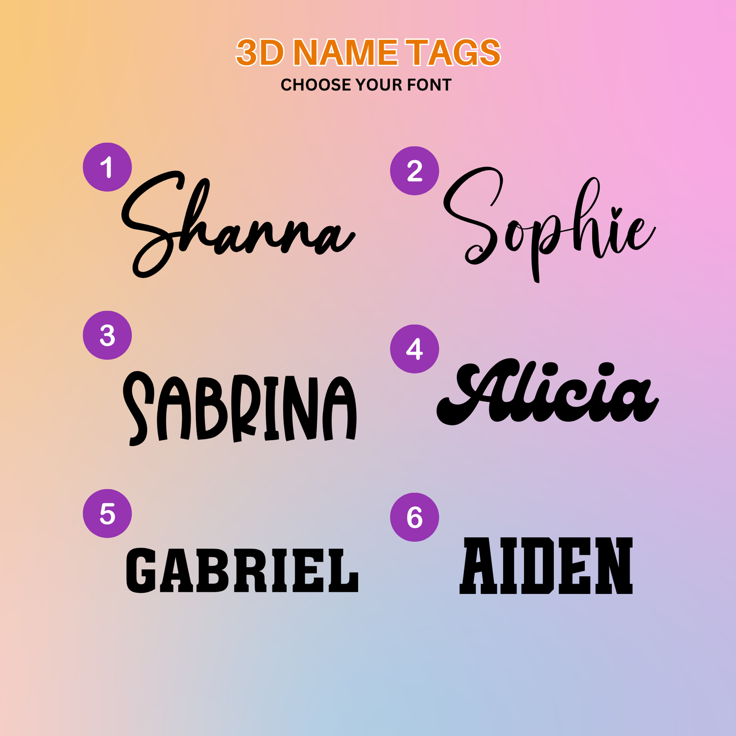CUSTOM 3D NAME TAGS