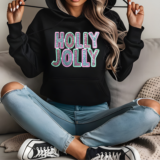 HOLLY JOLLY - IRON ON PATCH