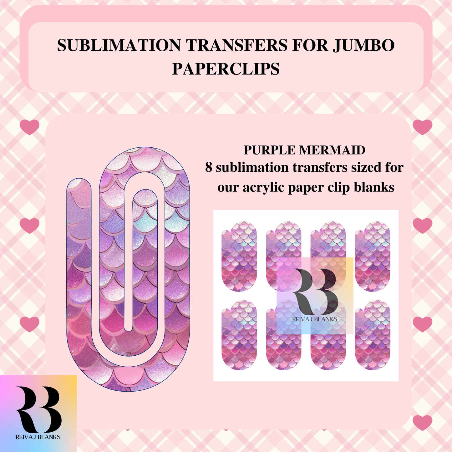PURPLE MERMAID SUBLIMATION TRANSFER