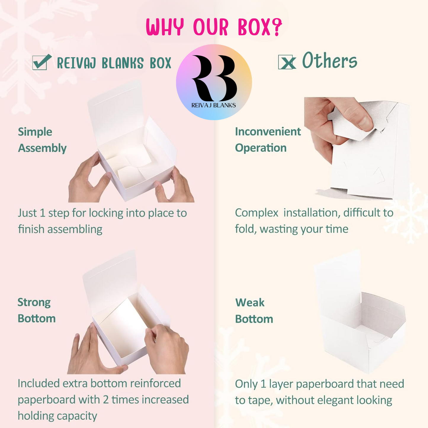 WHITE GIFT BOXES 4X4X4