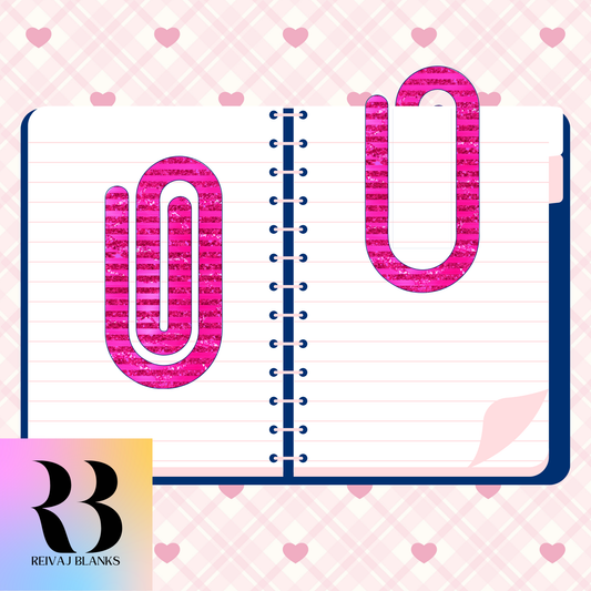 PINK GLITTER STRIPE PAPERCLIP