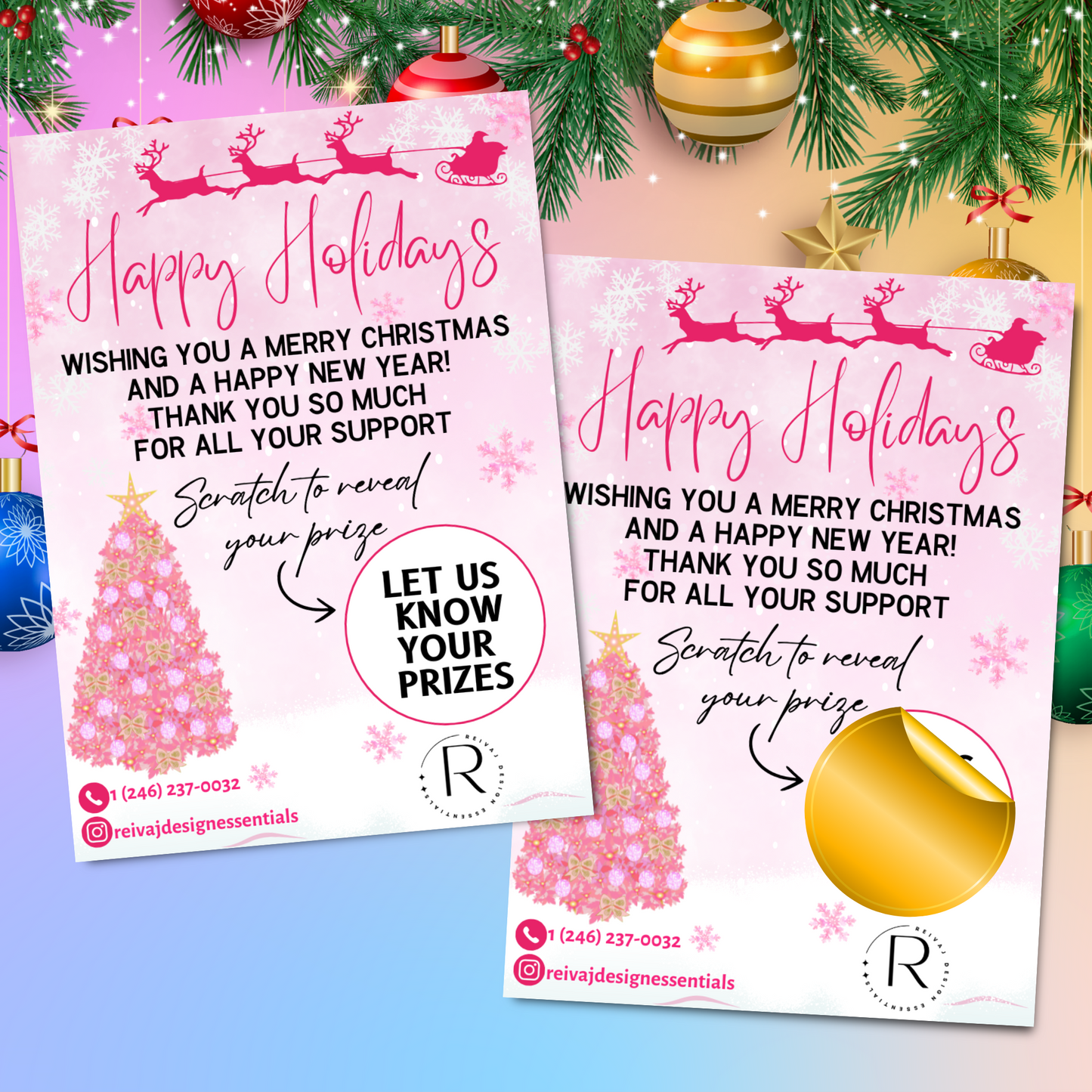 HOLIDAY SCRATCH CARDS