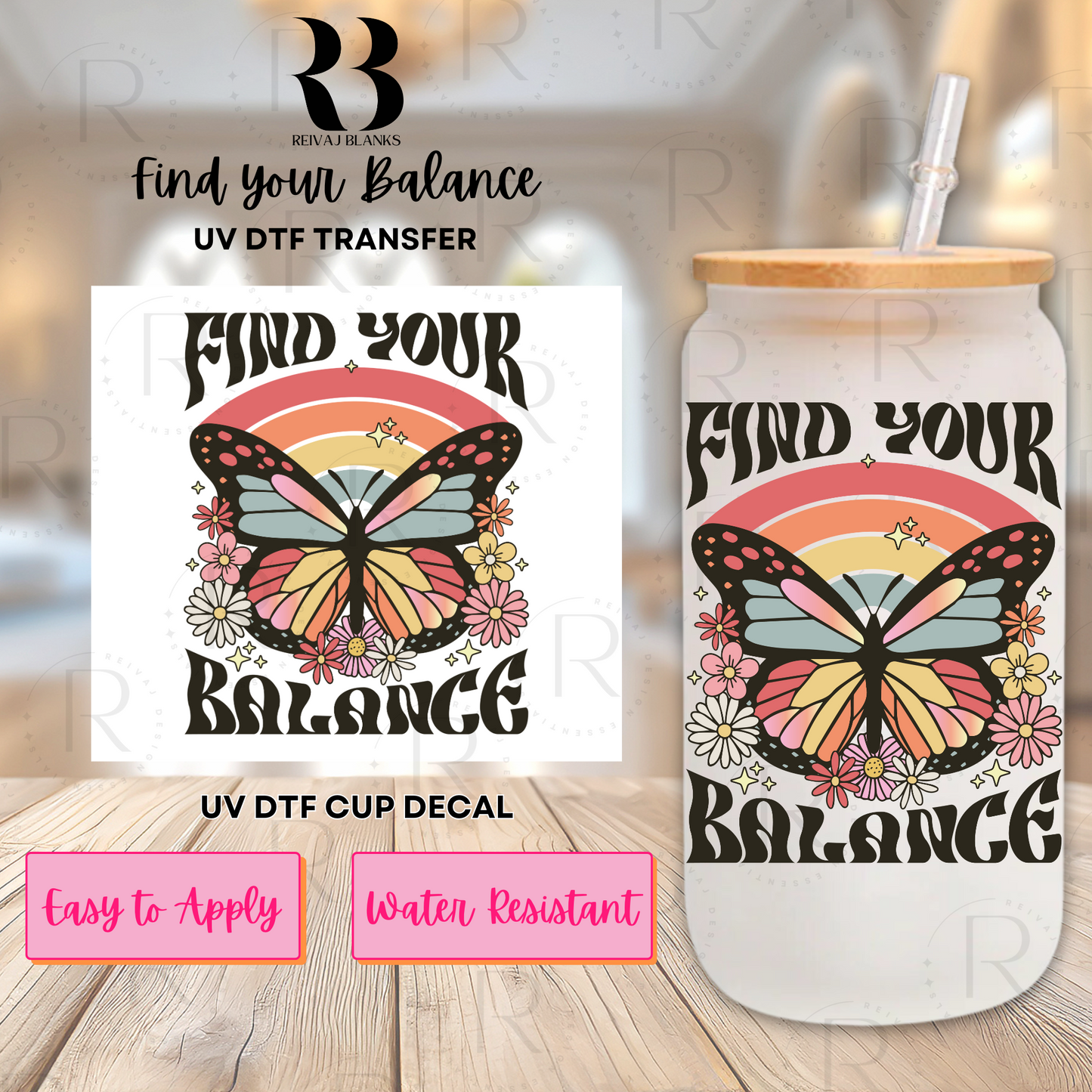 FIND YOUR BALANCE UV DTF TRANSFER