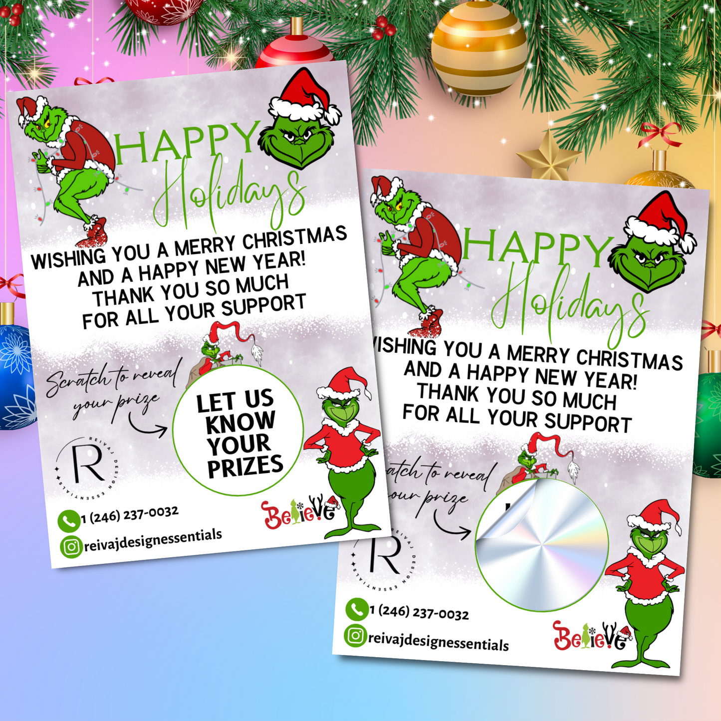 HOLIDAY SCRATCH CARDS