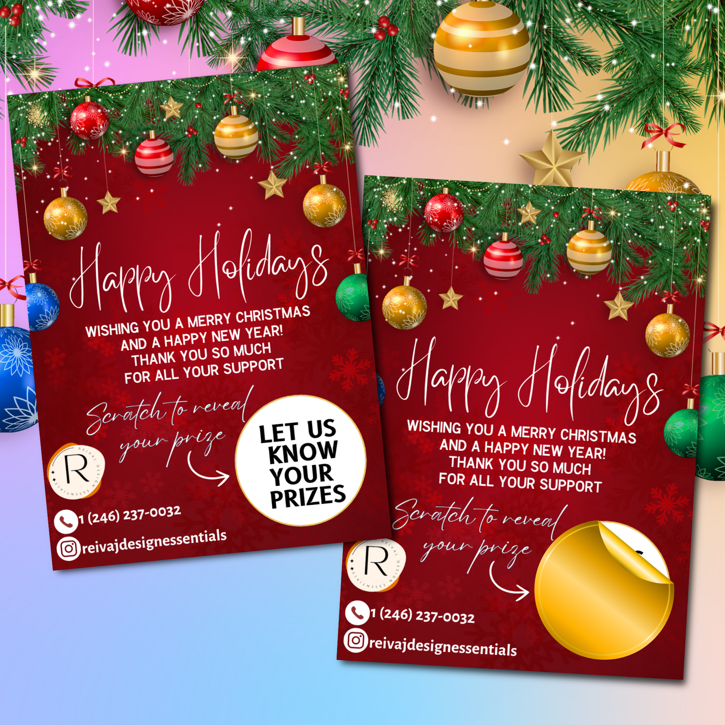 HOLIDAY SCRATCH CARDS