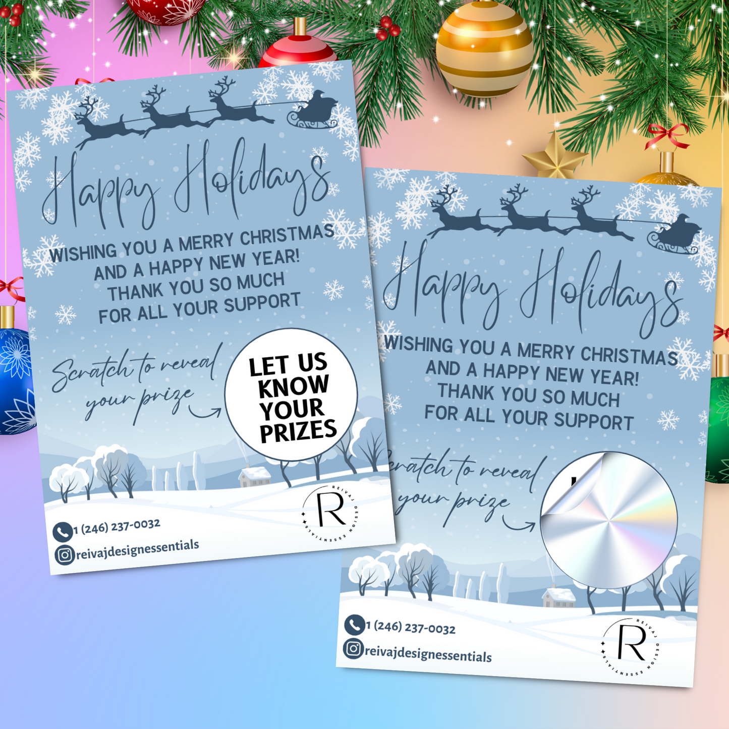 HOLIDAY SCRATCH CARDS