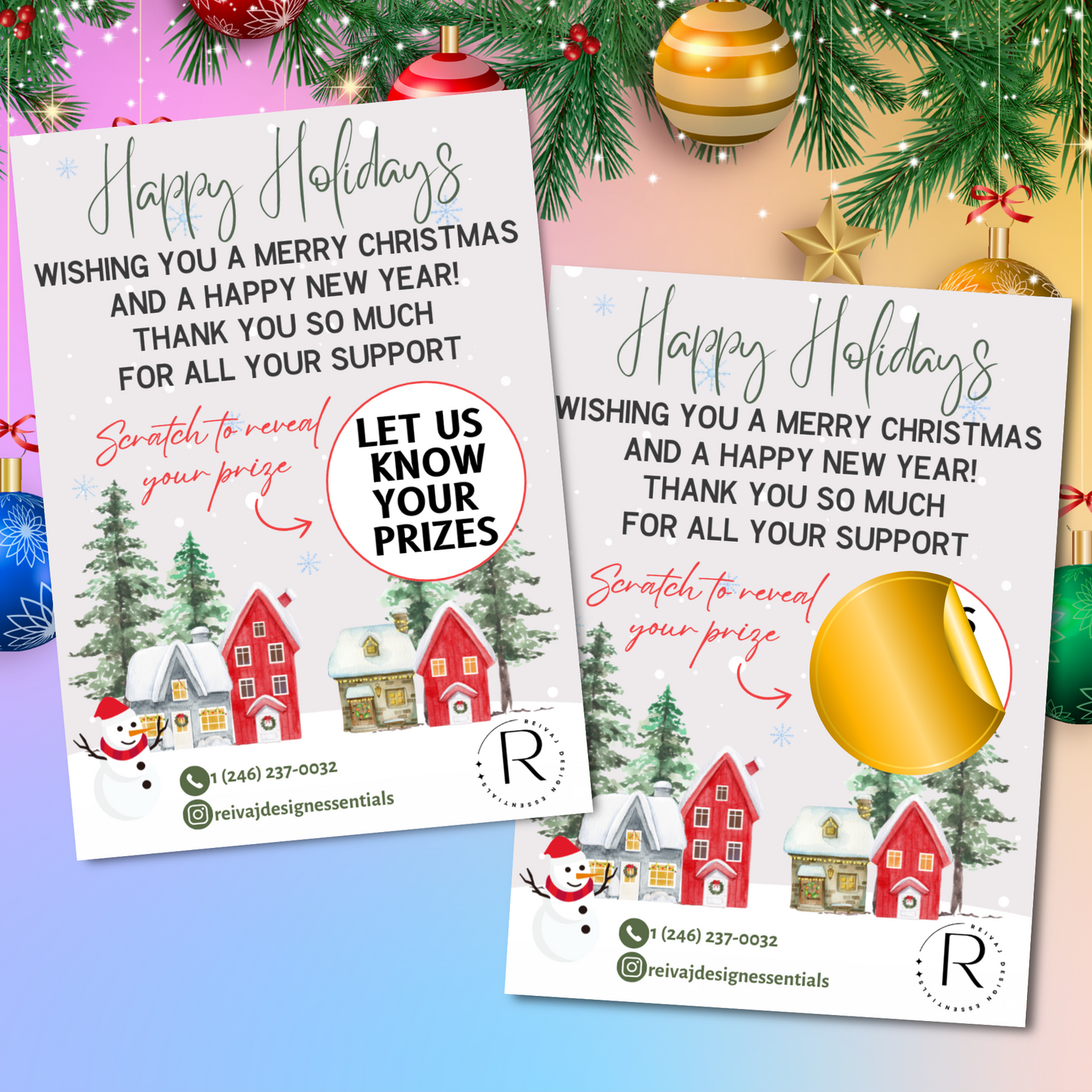 HOLIDAY SCRATCH CARDS