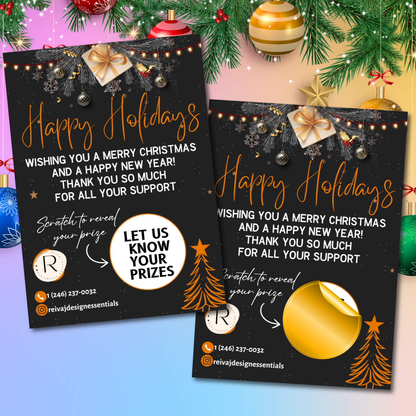 HOLIDAY SCRATCH CARDS