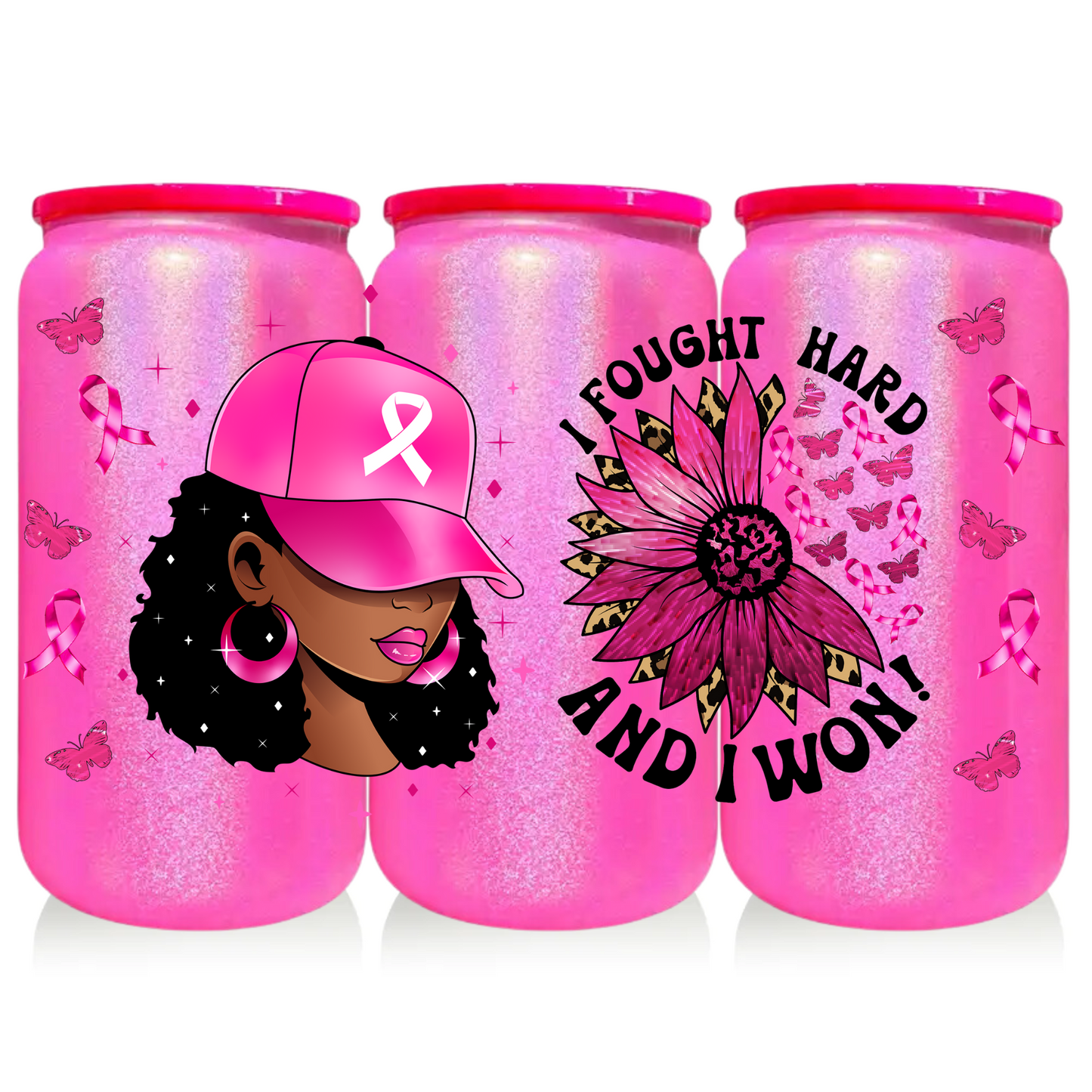 SHE FIGHTS SHIMMER GLASS CAN 16oz