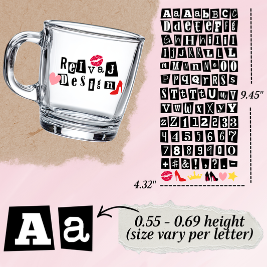 Letter Sticker Sheet | Ransom Letters Black {Double Sided}