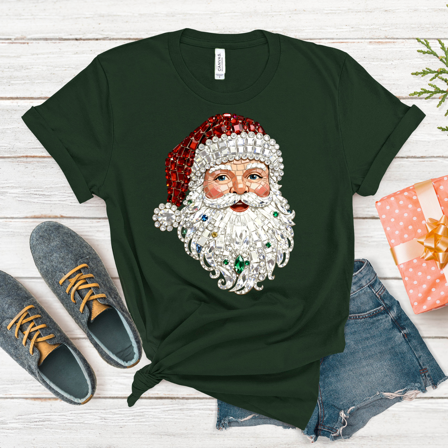 RHINESTONE SANTA DTF TRANSFER