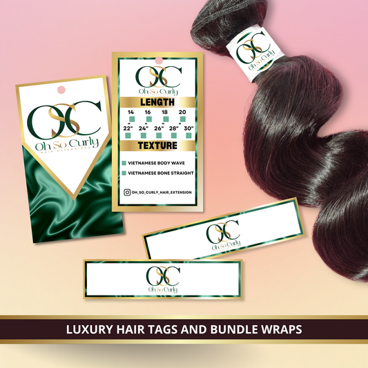 HAIR HANG TAGS AND BUNDLE WRAPS