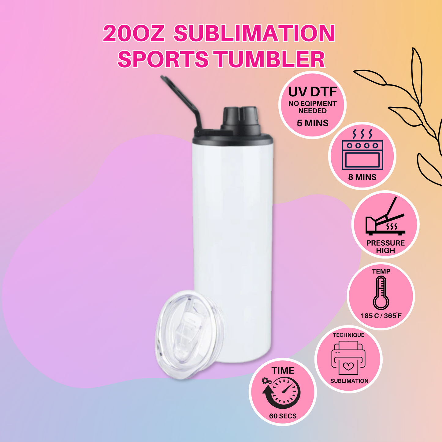 20oz SKINNY SUBLIMATION BLANK