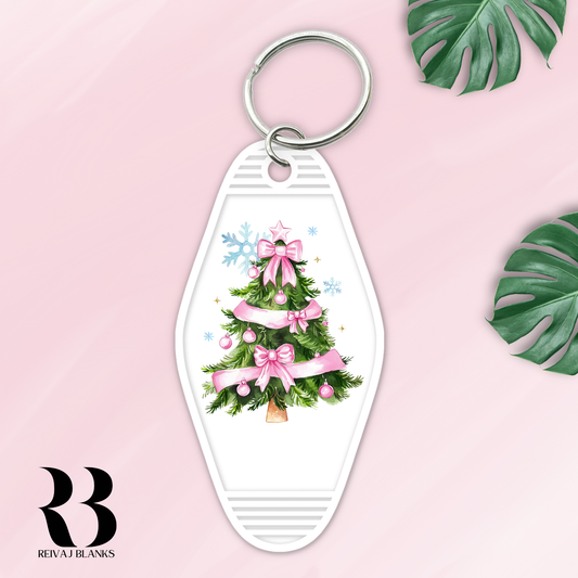 PINK XMAS TREE SS MOTEL KEYCHAIN