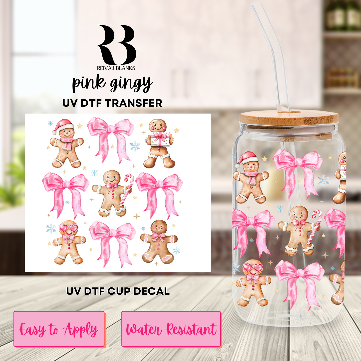 PINK GINGY DECAL (DOUBLE SIDED)