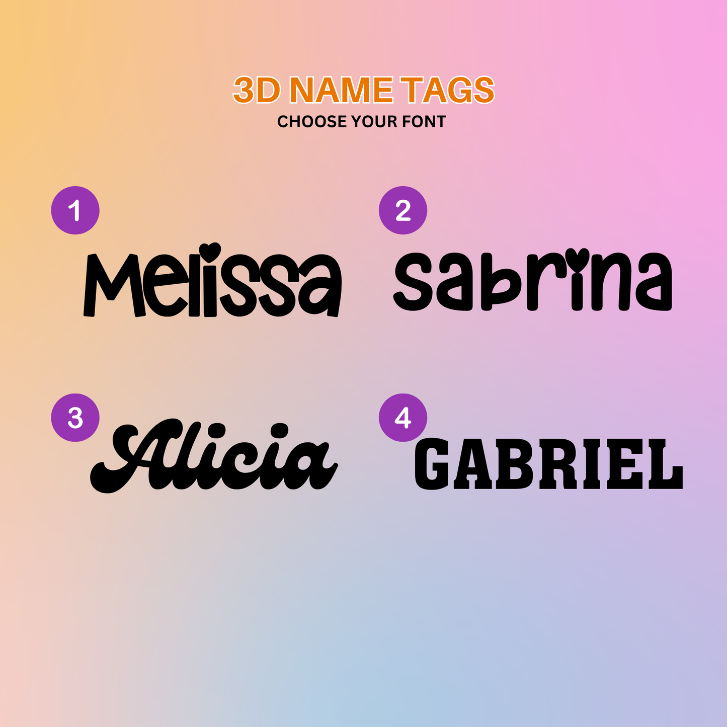CUSTOM 3D NAME TAGS
