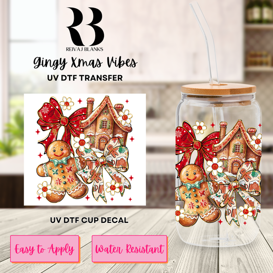 GINGY CHRISTMAS VIBES DECAL (DOUBLE SIDED)