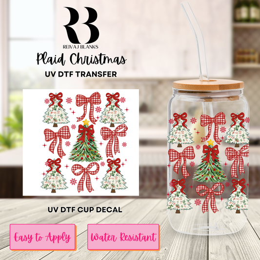 PLAID CHRISTMAS DECAL (DOUBLE SIDED)