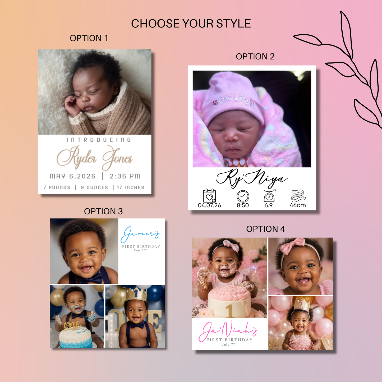 BIRTH ANNOUCMENT MAGNETS
