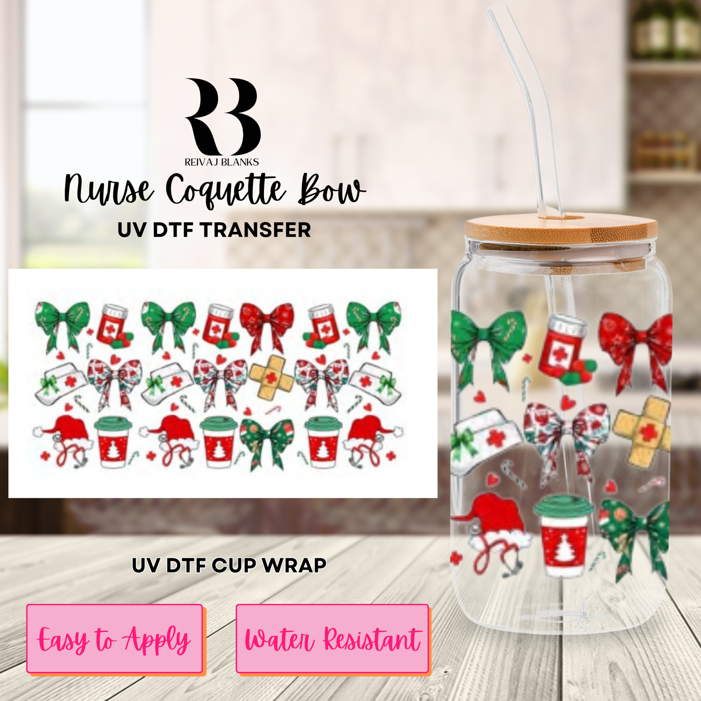 NURSE COQUETTE (SINGLE SIDED) UV DTF 16 OZ