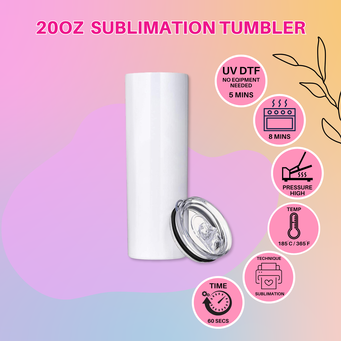 20oz SKINNY SUBLIMATION BLANKS